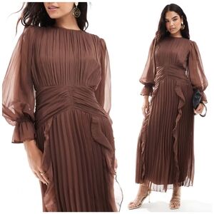 ASOS Brown Long Sleeve Dress